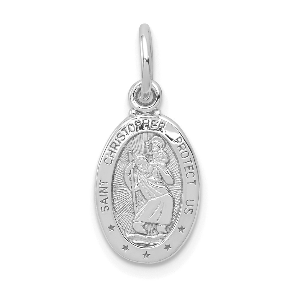 10K White Gold St. Christopher Medal (10WC41)