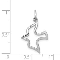 10K White Gold Polished Cut-out Dove Charm view 3