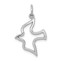 10K White Gold Polished Cut-out Dove Charm view 1