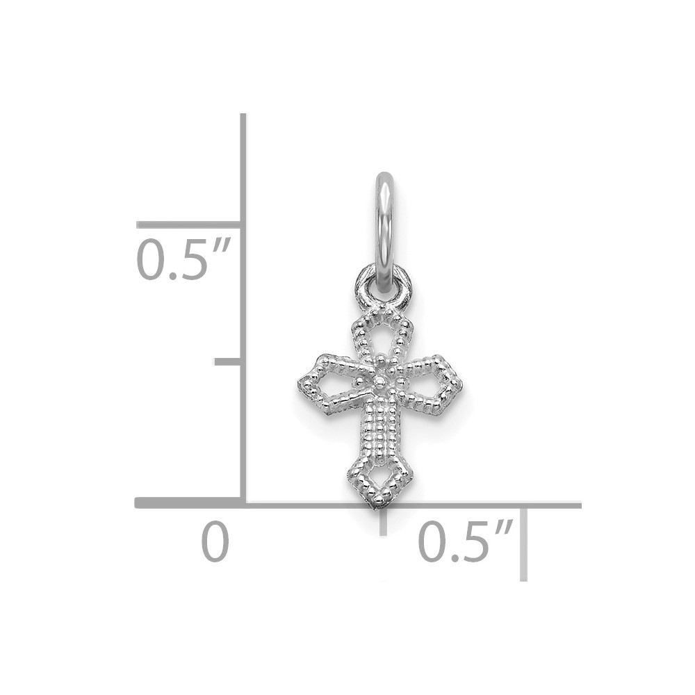 10K White Gold Passion Cross Charm (10WC44)
