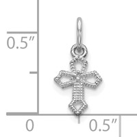 10K White Gold Mini Passion Cross Charm view 3