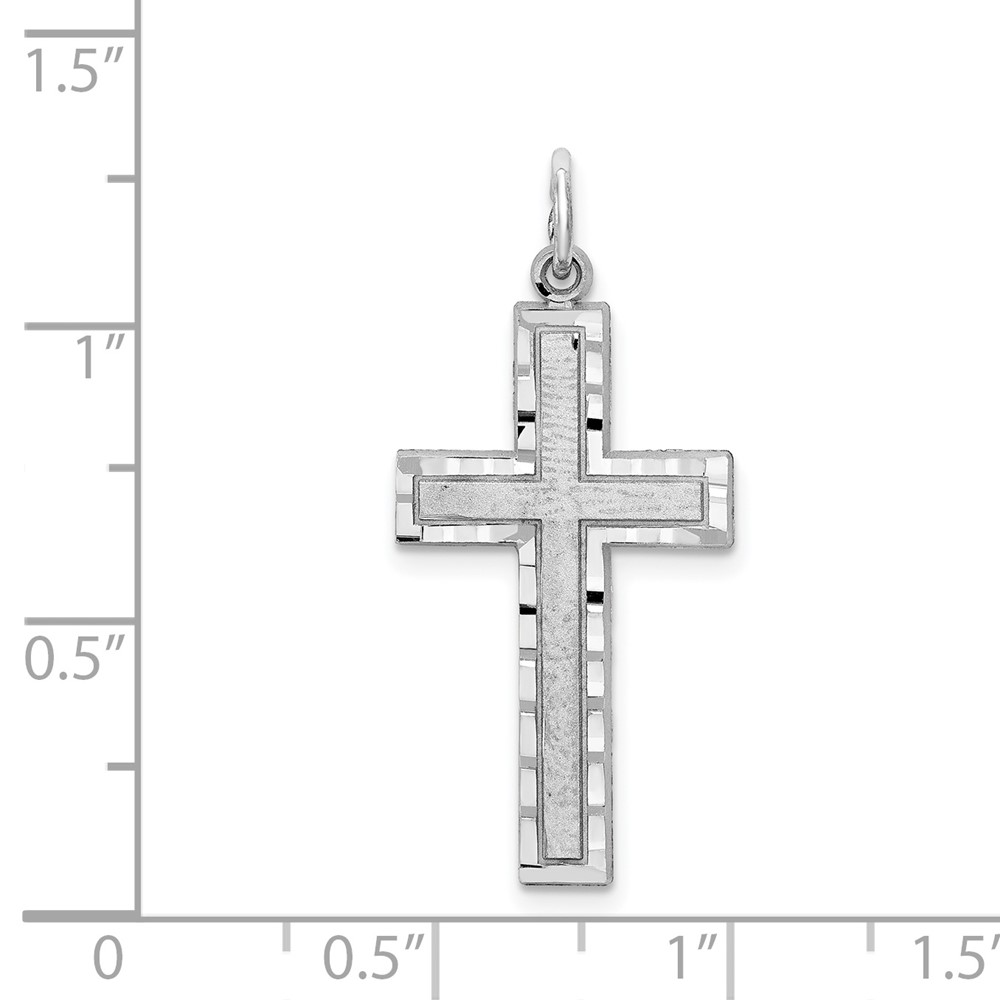10K White Gold Cross Charm (10WC47)