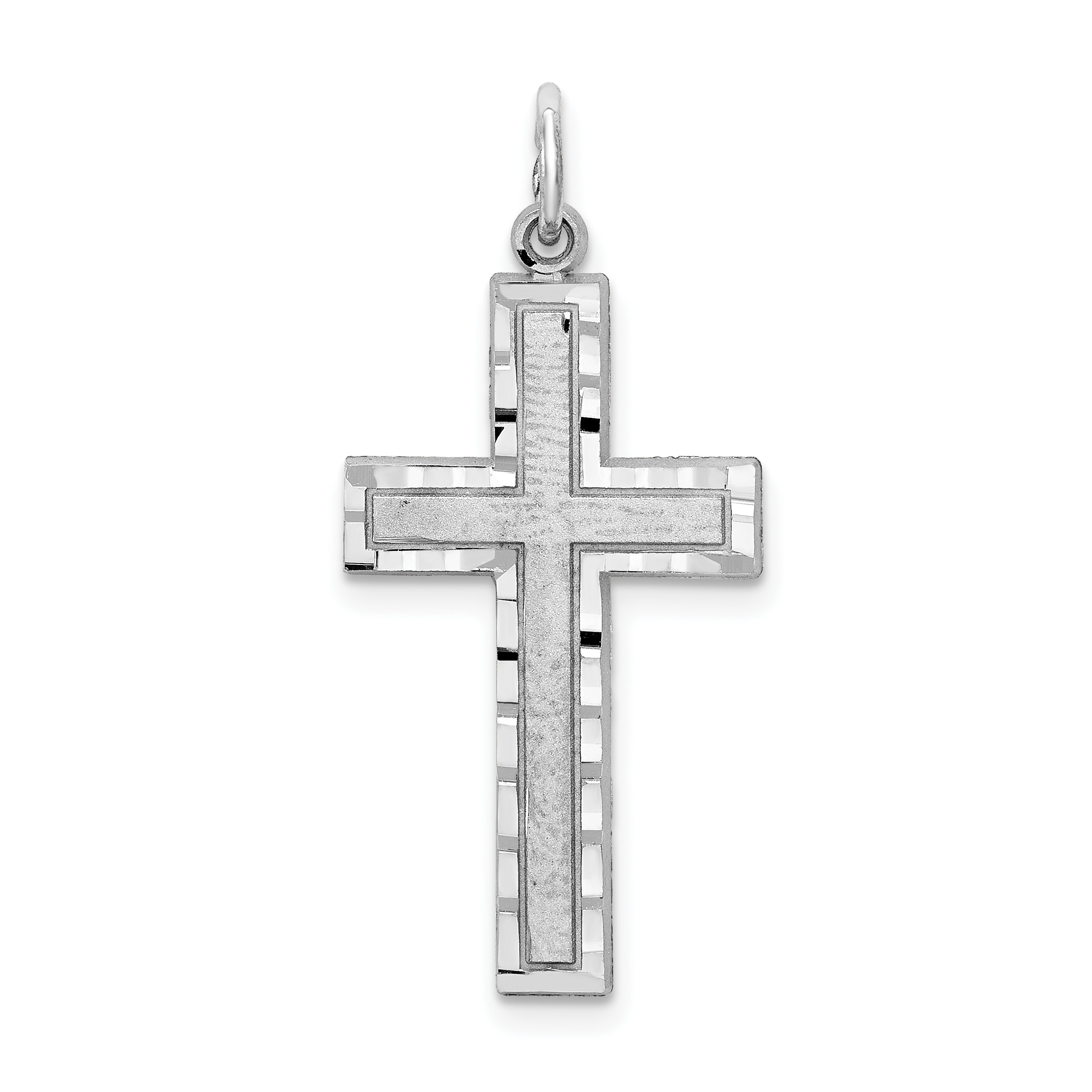 10K White Gold Cross Charm (10WC47)