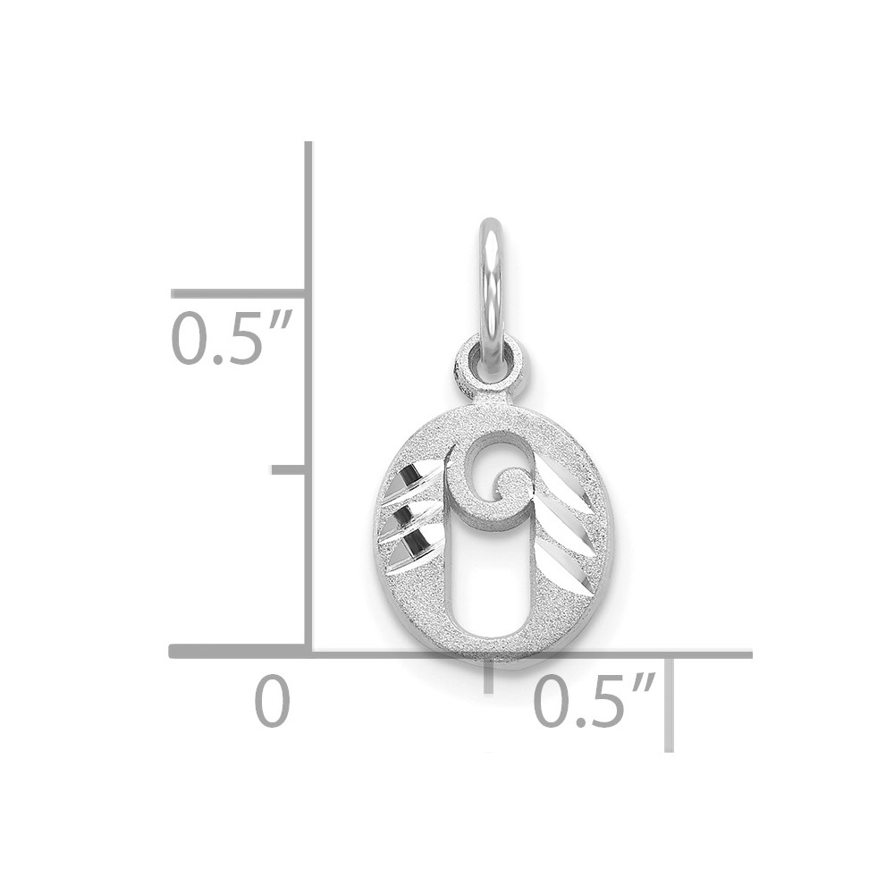 10KW Diamond-cut Initial O Charm (10WCH139-O)