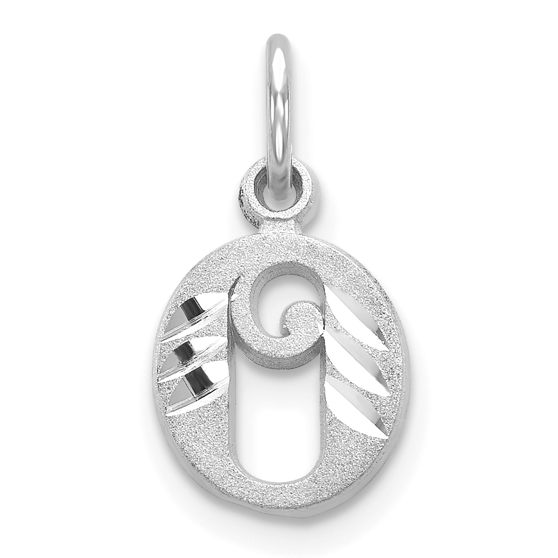 10KW Diamond-cut Initial O Charm (10WCH139-O)