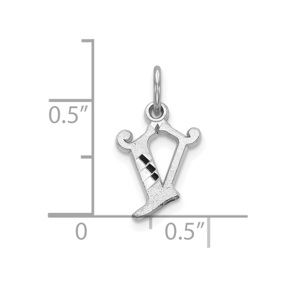 10KW Diamond-cut Initial V Charm (10WCH139-V)