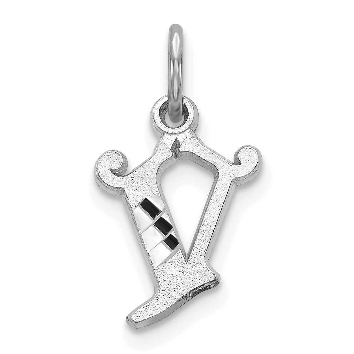 10KW Diamond-cut Initial V Charm (10WCH139-V)