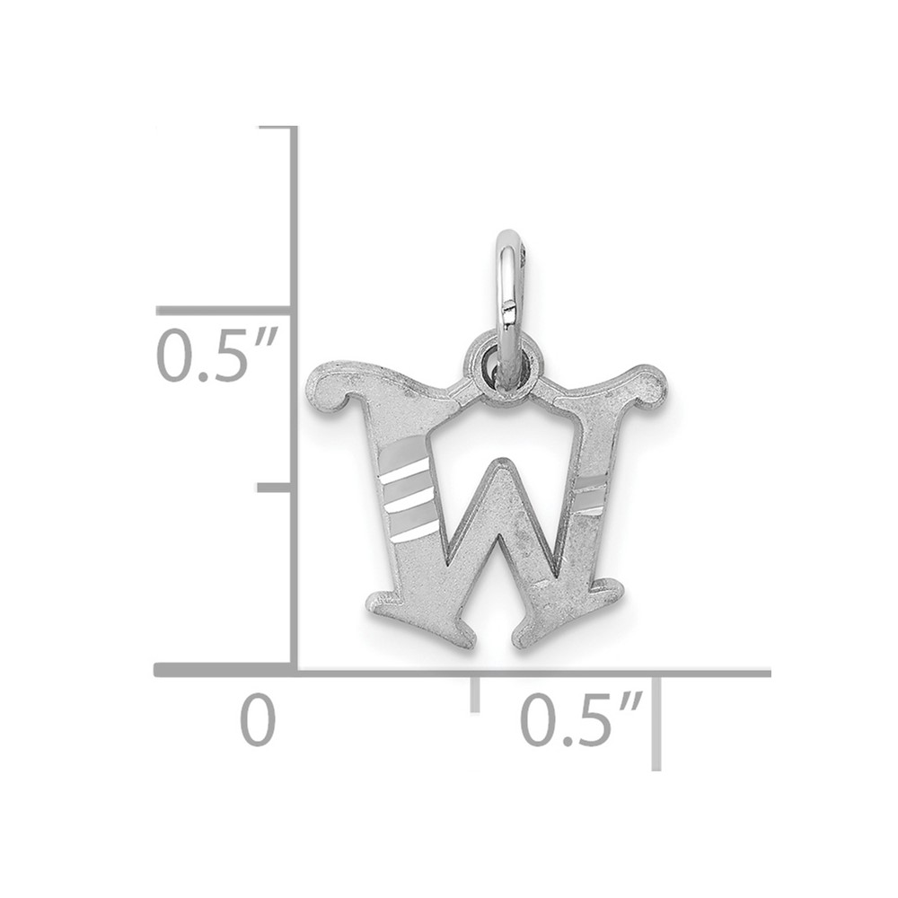 10KW Diamond-cut Initial W Charm (10WCH139-W)