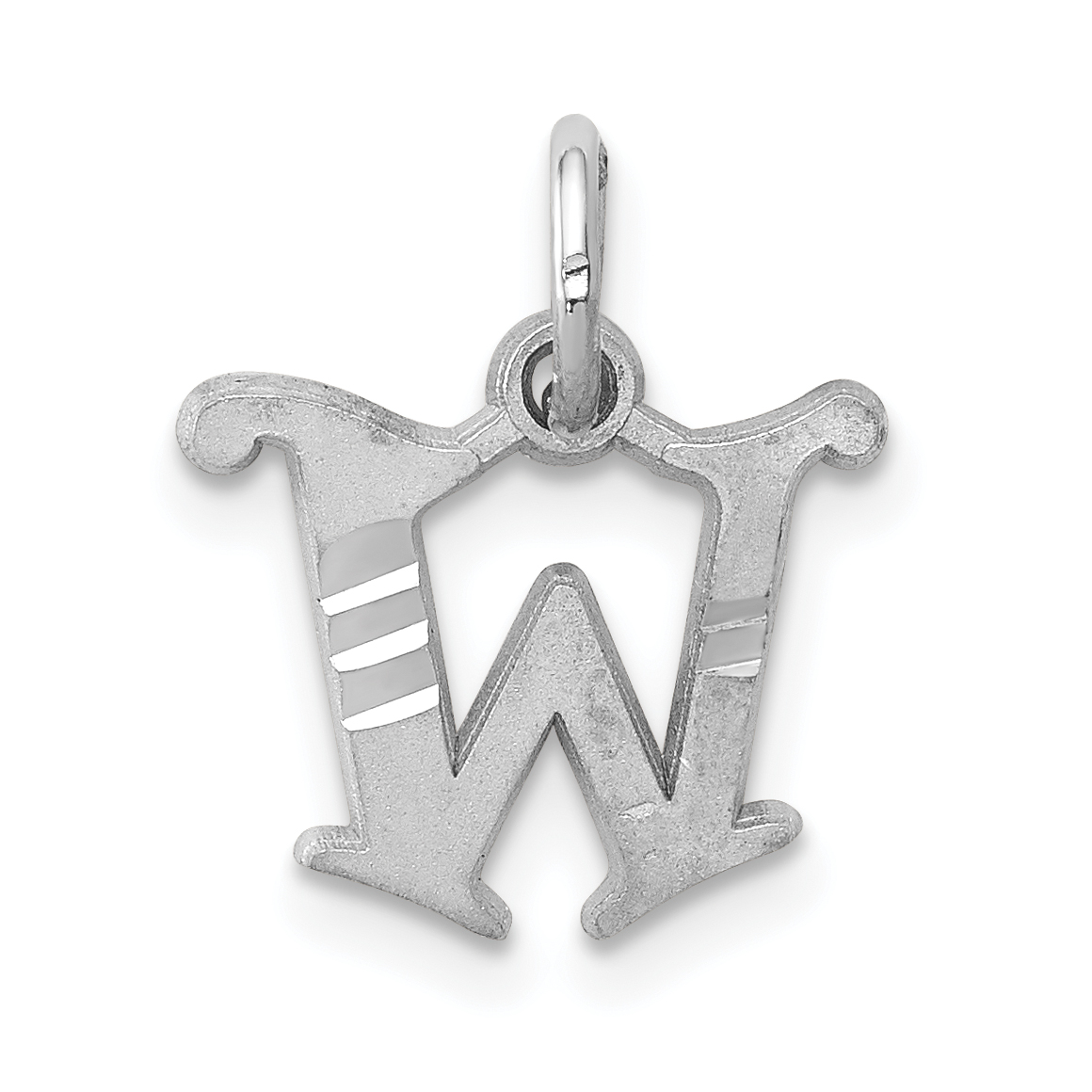 10KW Diamond-cut Initial W Charm (10WCH139-W)