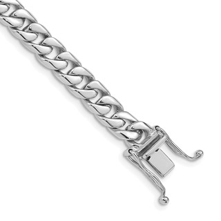 10k WG 6.8mm Hand-polished Flat Beveled Curb Link (Per Inch)
