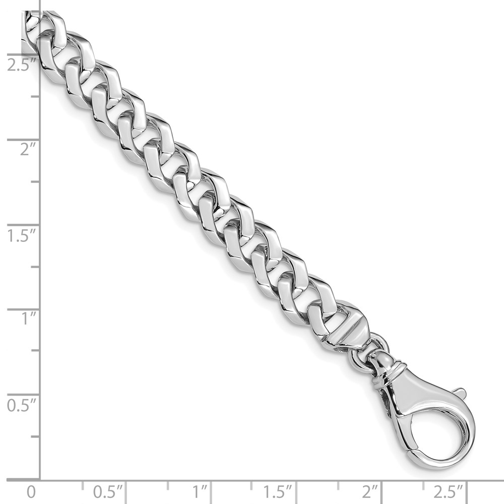 10k WG 8mm Hand-polished Fancy Link Bracelet (10WLK375-8)
