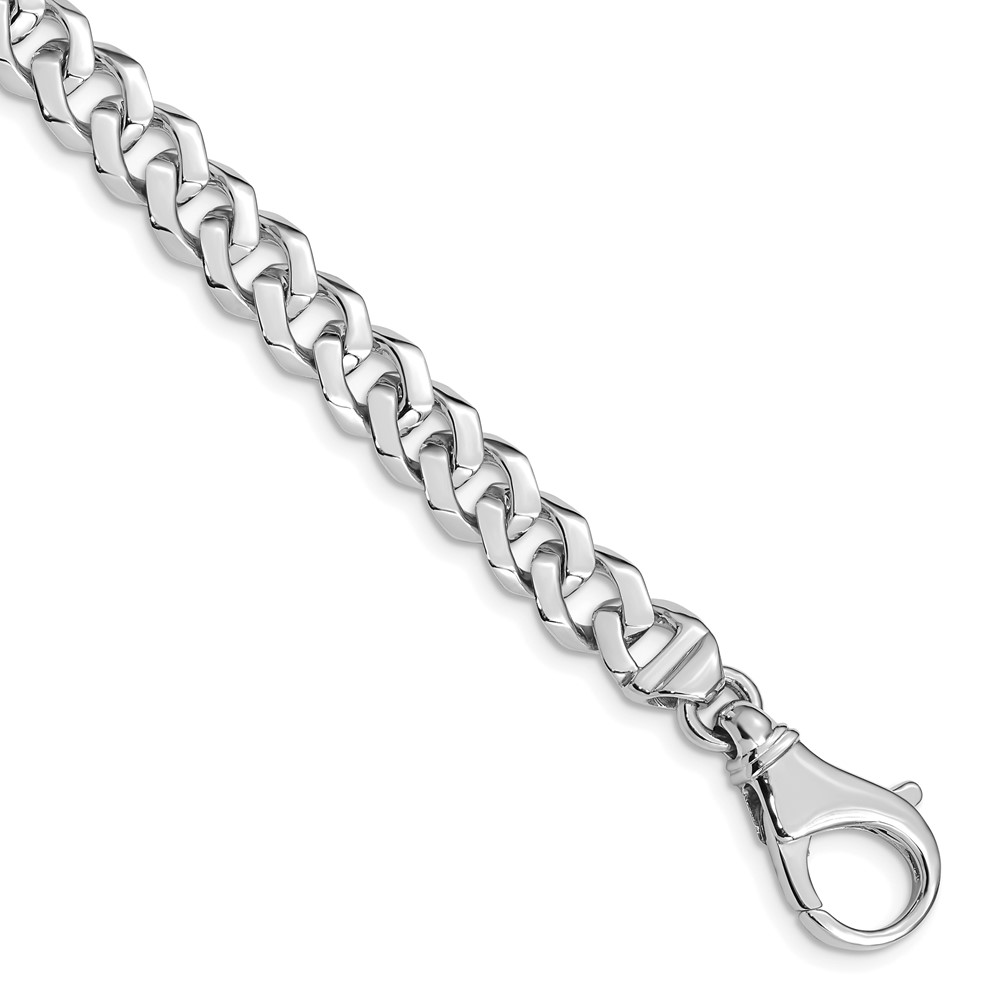 10k WG 8mm Hand-polished Fancy Link Bracelet (10WLK375-8)