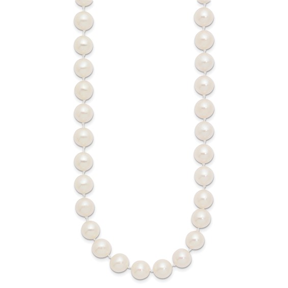 Gold Near Round Freshwater Cultured Pearl Necklace