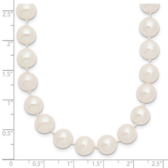 Gold Near Round Freshwater Cultured Pearl Necklace