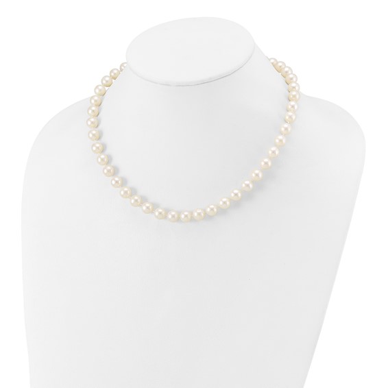 Gold Near Round Freshwater Cultured Pearl Necklace