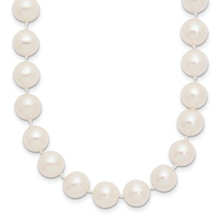 Gold Near Round Freshwater Cultured Pearl Necklace