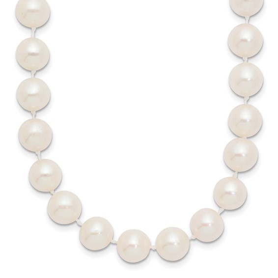 Gold Near Round Freshwater Cultured Pearl Necklace
