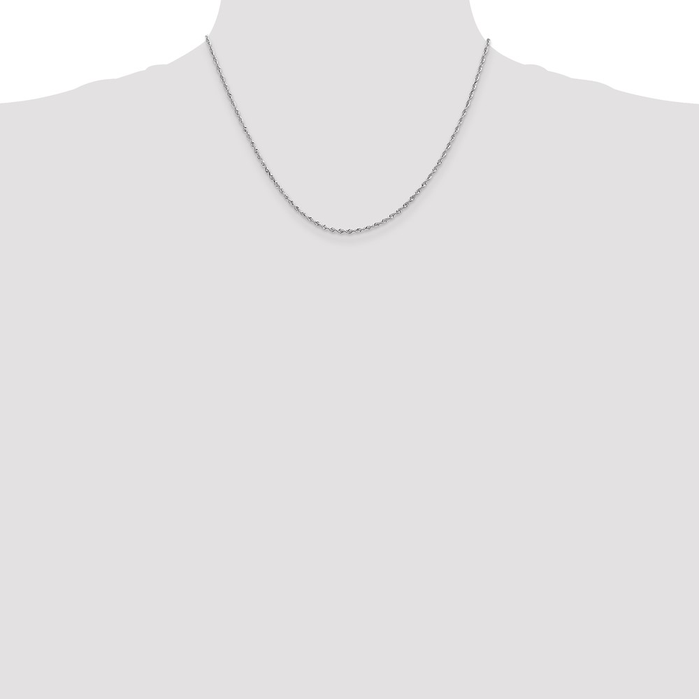 10k White Gold 1.85mm D/C Quadruple Rope Chain (10WQT014-18)
