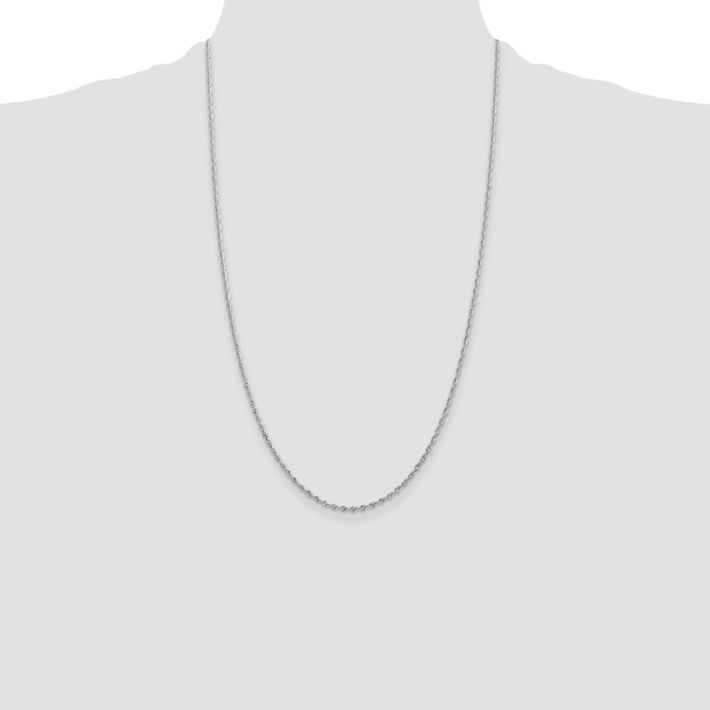 10k White Gold 1.85mm D/C Quadruple Rope Chain (10WQT014-26)