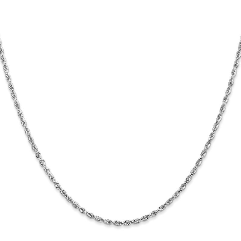 10k White Gold 2mm D/C Quadruple Rope Chain