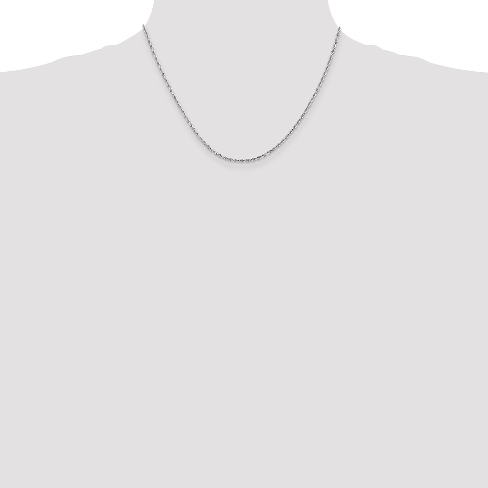 10k White Gold 2mm D/C Quadruple Rope Chain (10WQT016-18)