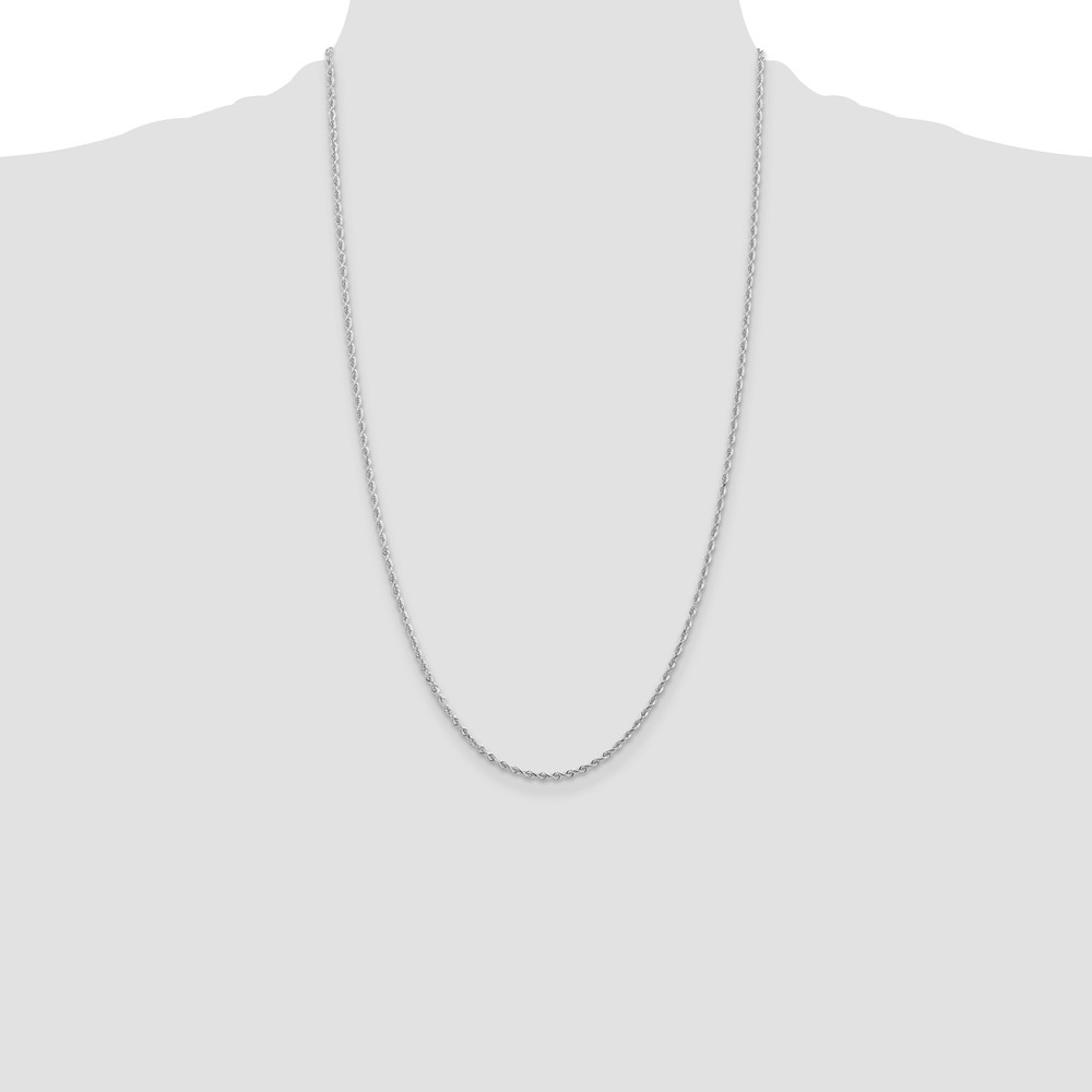 10k White Gold 2mm D/C Quadruple Rope Chain (10WQT016-26)
