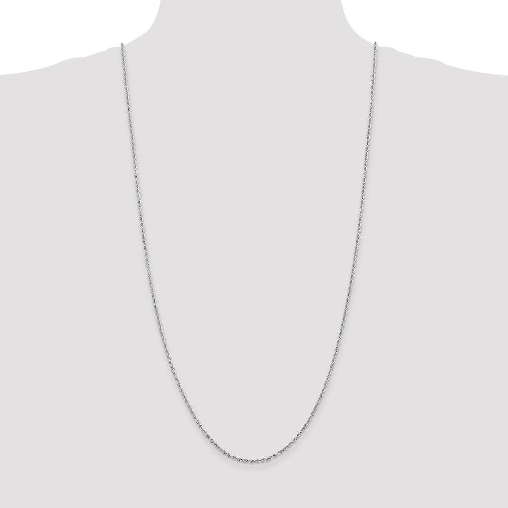 10k White Gold 2mm D/C Quadruple Rope Chain (10WQT016-30)