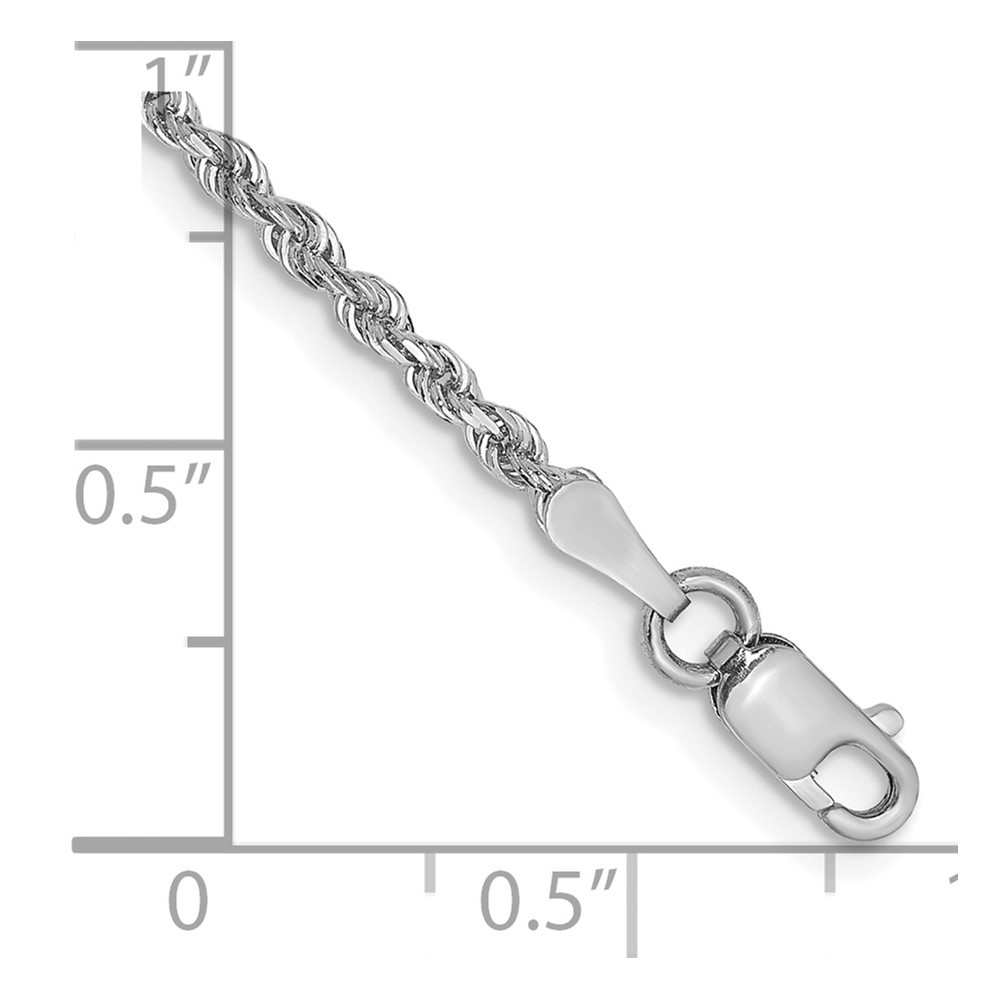 10k White Gold 2mm D/C Quadruple Rope Chain (10WQT016-8)