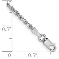 10K White Gold 2.0mm D C Quadruple Rope Chain view 2