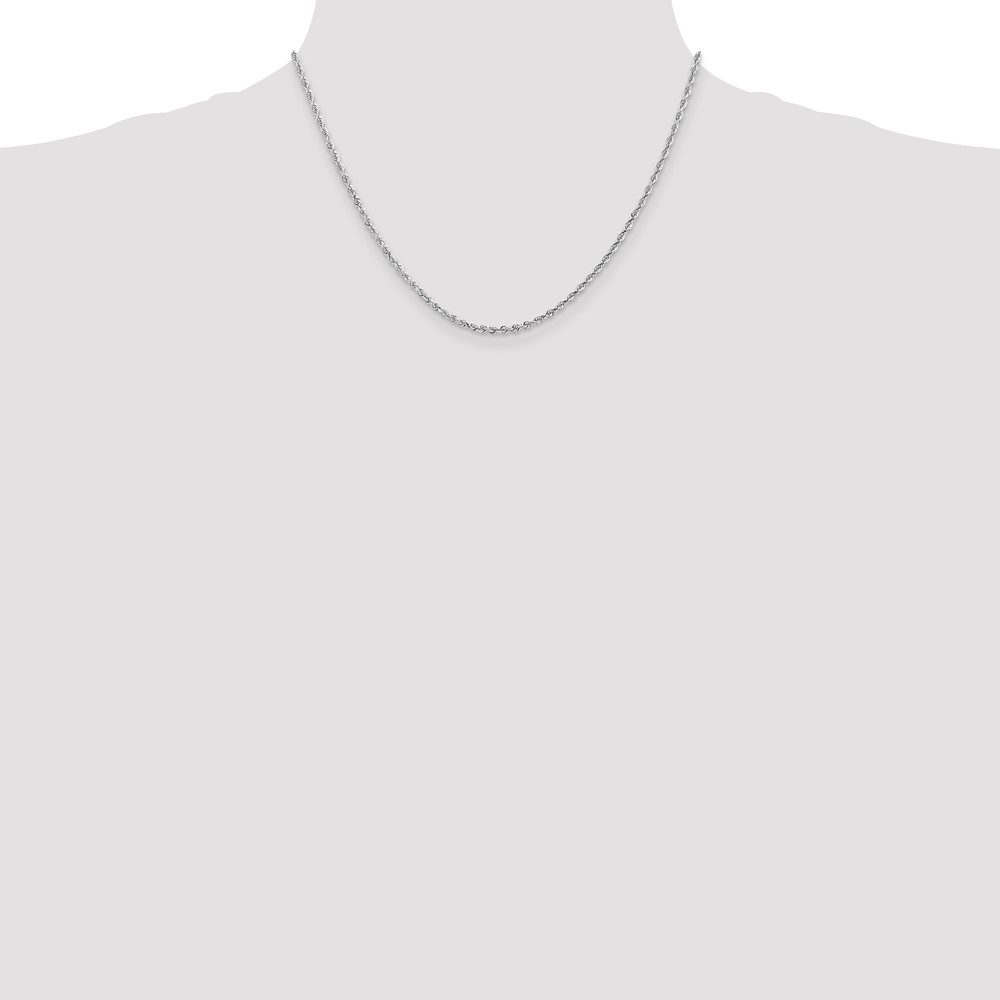 10k White Gold 2.25mm D/C Quadruple Rope Chain (10WQT018-18)