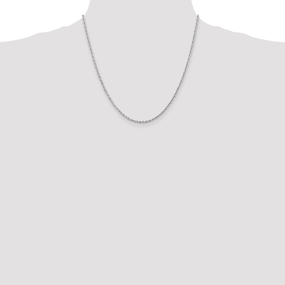10k White Gold 2.25mm D/C Quadruple Rope Chain (10WQT018-20)