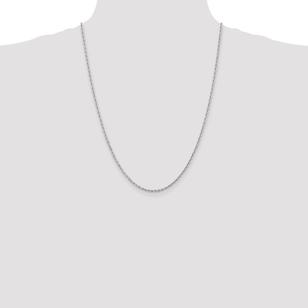 10k White Gold 2.25mm D/C Quadruple Rope Chain (10WQT018-24)