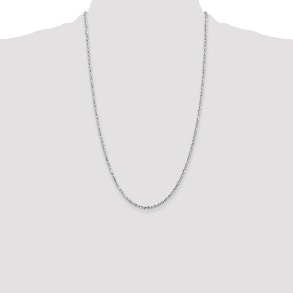 10k White Gold 2.25mm D/C Quadruple Rope Chain (10WQT018-26)