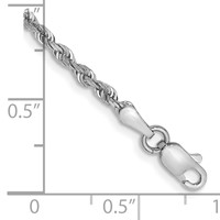 10K White Gold 2.25mm D C Quadruple Rope Chain view 2
