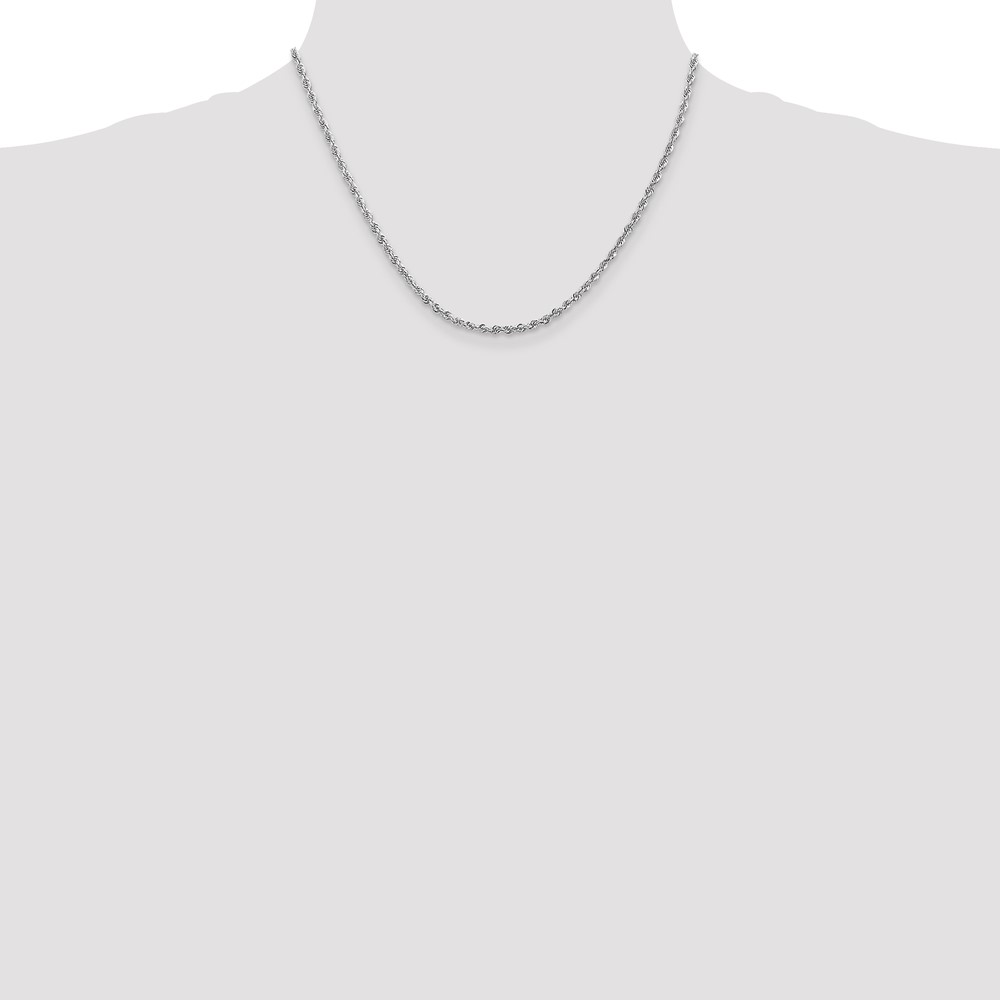 10k White Gold 2.75mm D/C Quadruple Rope Chain (10WQT021-18)
