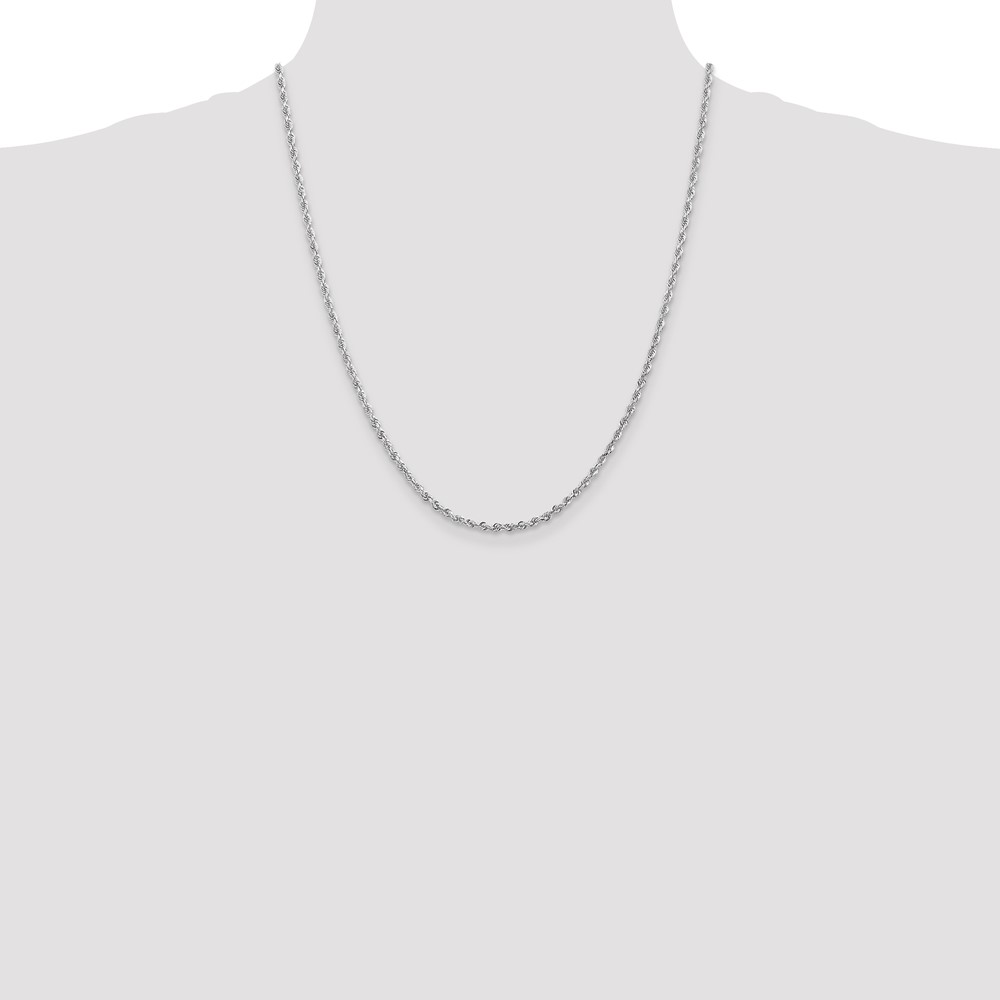 10k White Gold 2.75mm D/C Quadruple Rope Chain (10WQT021-22)