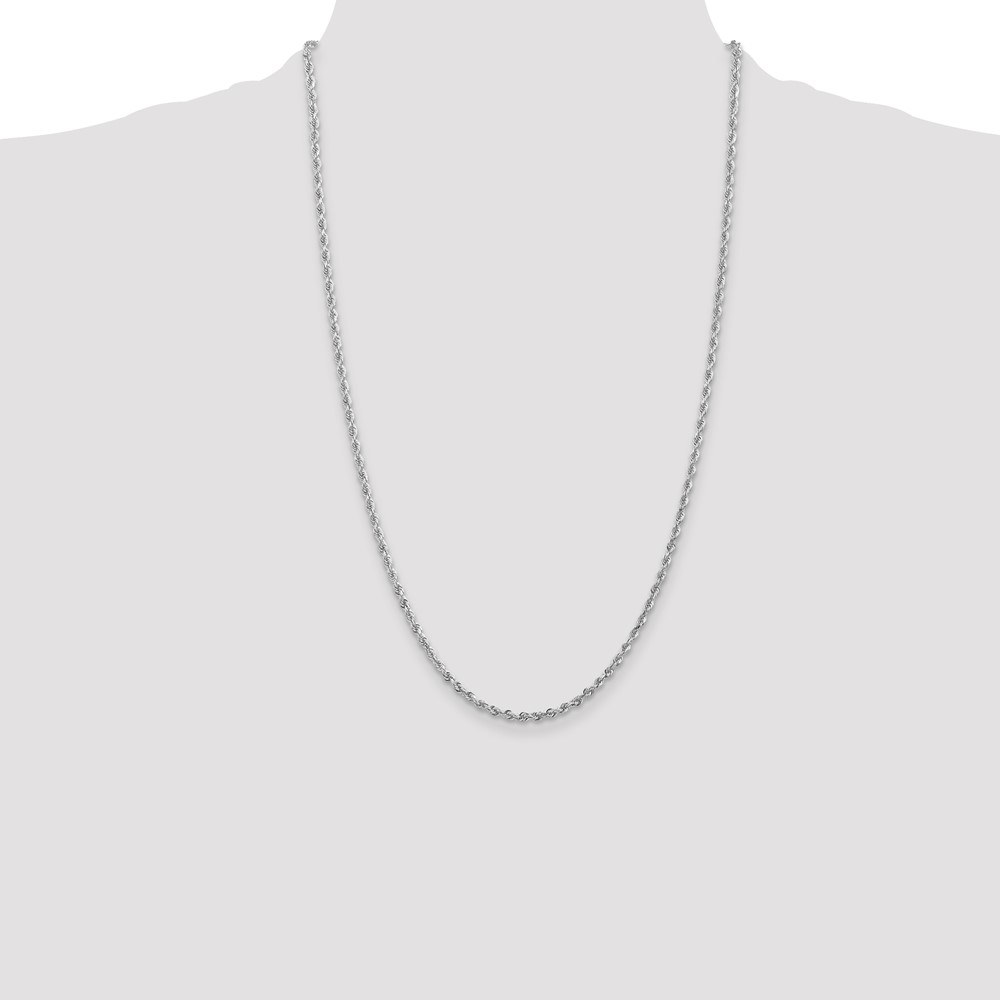 10k White Gold 2.75mm D/C Quadruple Rope Chain (10WQT021-26)
