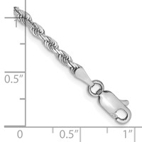 10K White Gold 2.75mm D C Quadruple Rope Chain view 2
