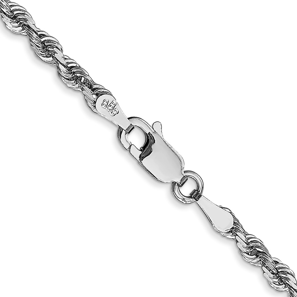 10k White Gold 3mm D/C Quadruple Rope Chain (10WQT023-26)