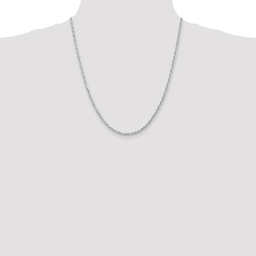 10k White Gold 3mm D/C Quadruple Rope Chain (10WQT023-22)