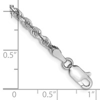 10K White Gold 3.0mm D C Quadruple Rope Chain view 2