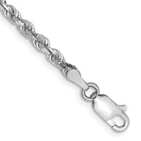 10K White Gold 3.0mm D C Quadruple Rope Chain view 1