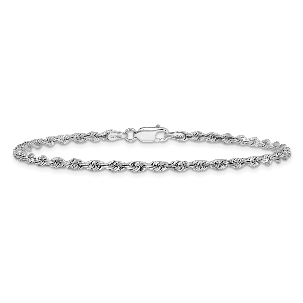 10k White Gold 3mm D/C Quadruple Rope Chain (10WQT023-8)