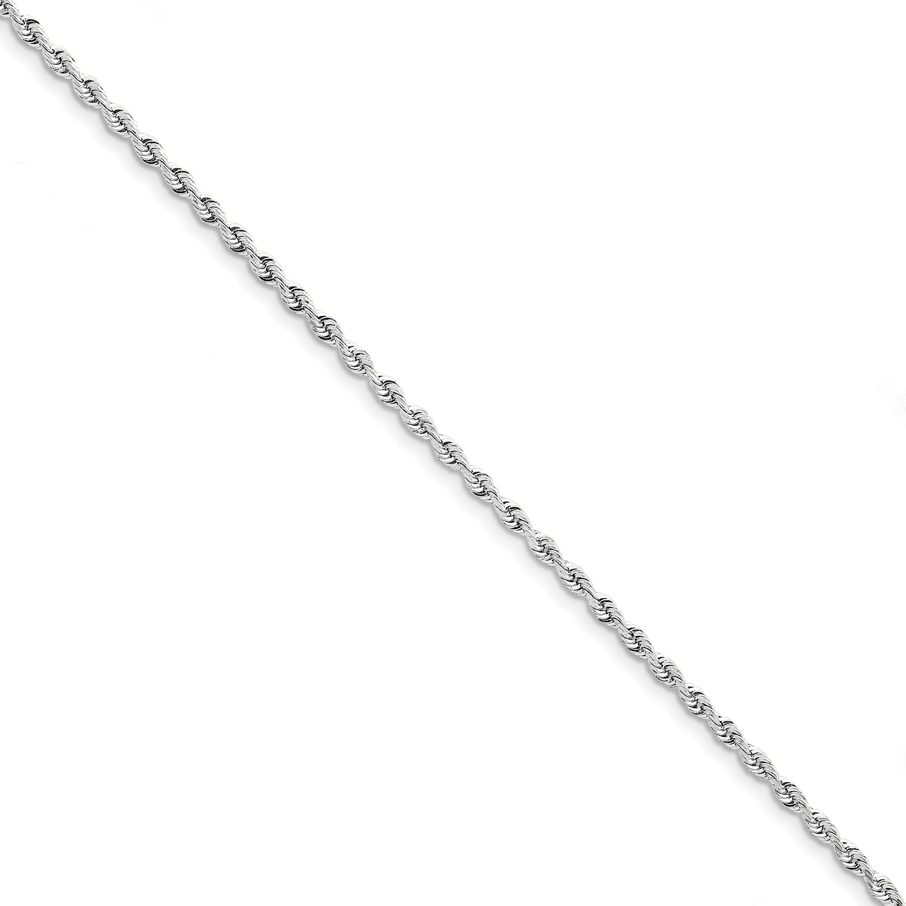 10k White Gold 3mm D/C Quadruple Rope Chain (10WQT023-8)