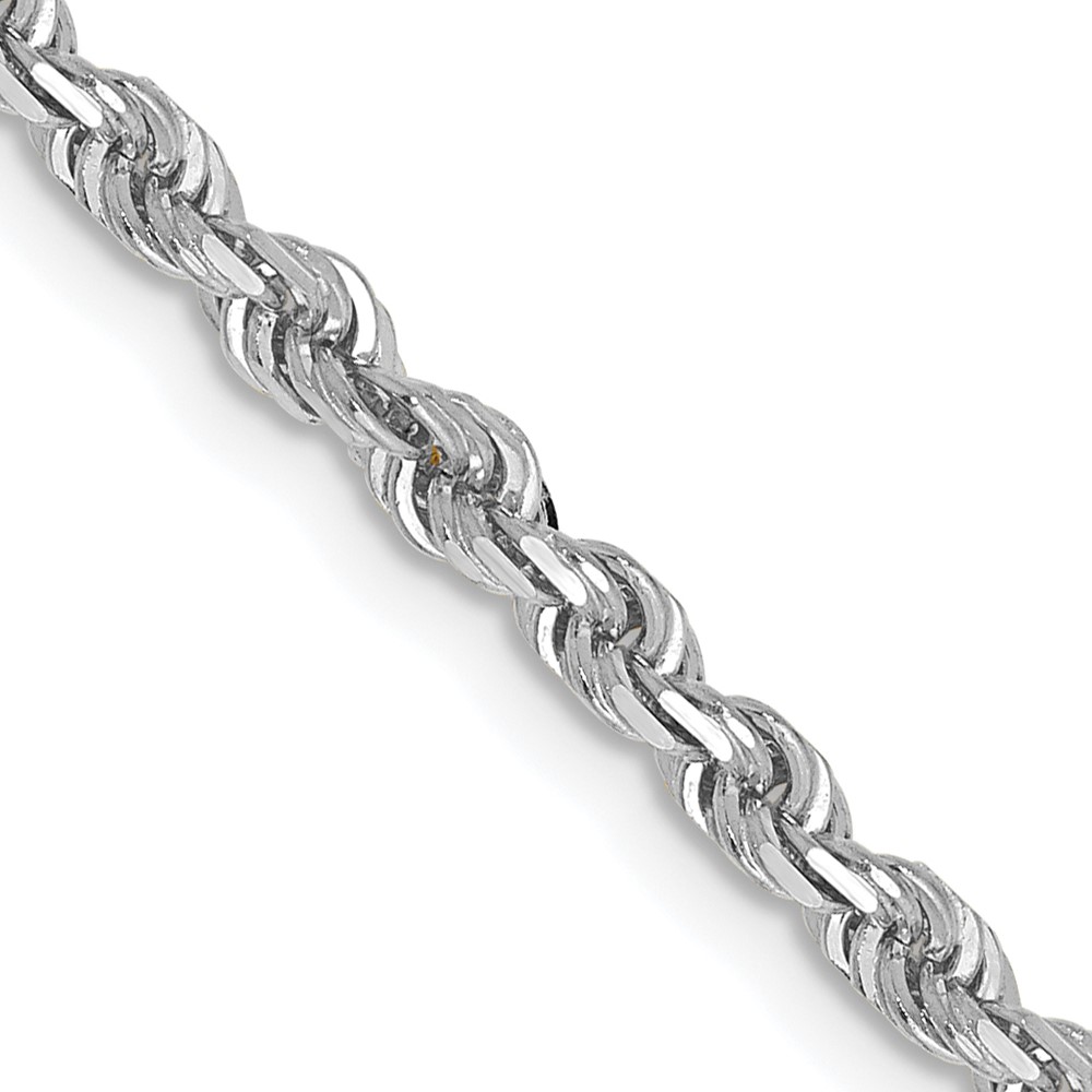 10k White Gold 3mm D/C Quadruple Rope Chain (10WQT023-18)