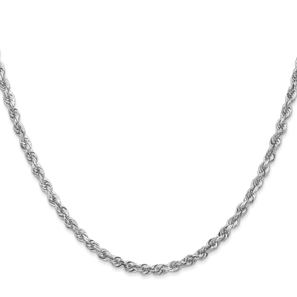 10k White Gold 3.35mm D/C Quadruple Rope Chain (10WQT025-18)