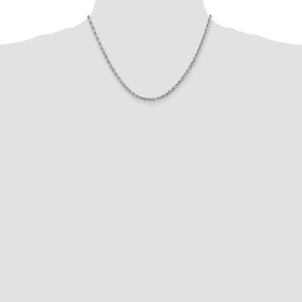 10k White Gold 3.35mm D/C Quadruple Rope Chain (10WQT025-18)