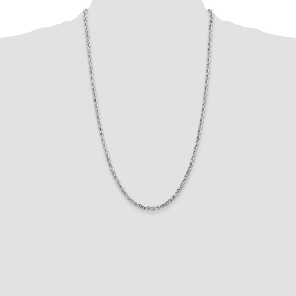 10k White Gold 3.35mm D/C Quadruple Rope Chain (10WQT025-26)