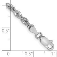 10K White Gold 3.35mm D C Quadruple Rope Chain view 2