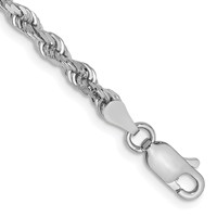 10K White Gold 3.35mm D C Quadruple Rope Chain view 1
